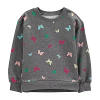 Carter's Little & Big Girls Round Neck Long Sleeve Fleece Sweatshirt