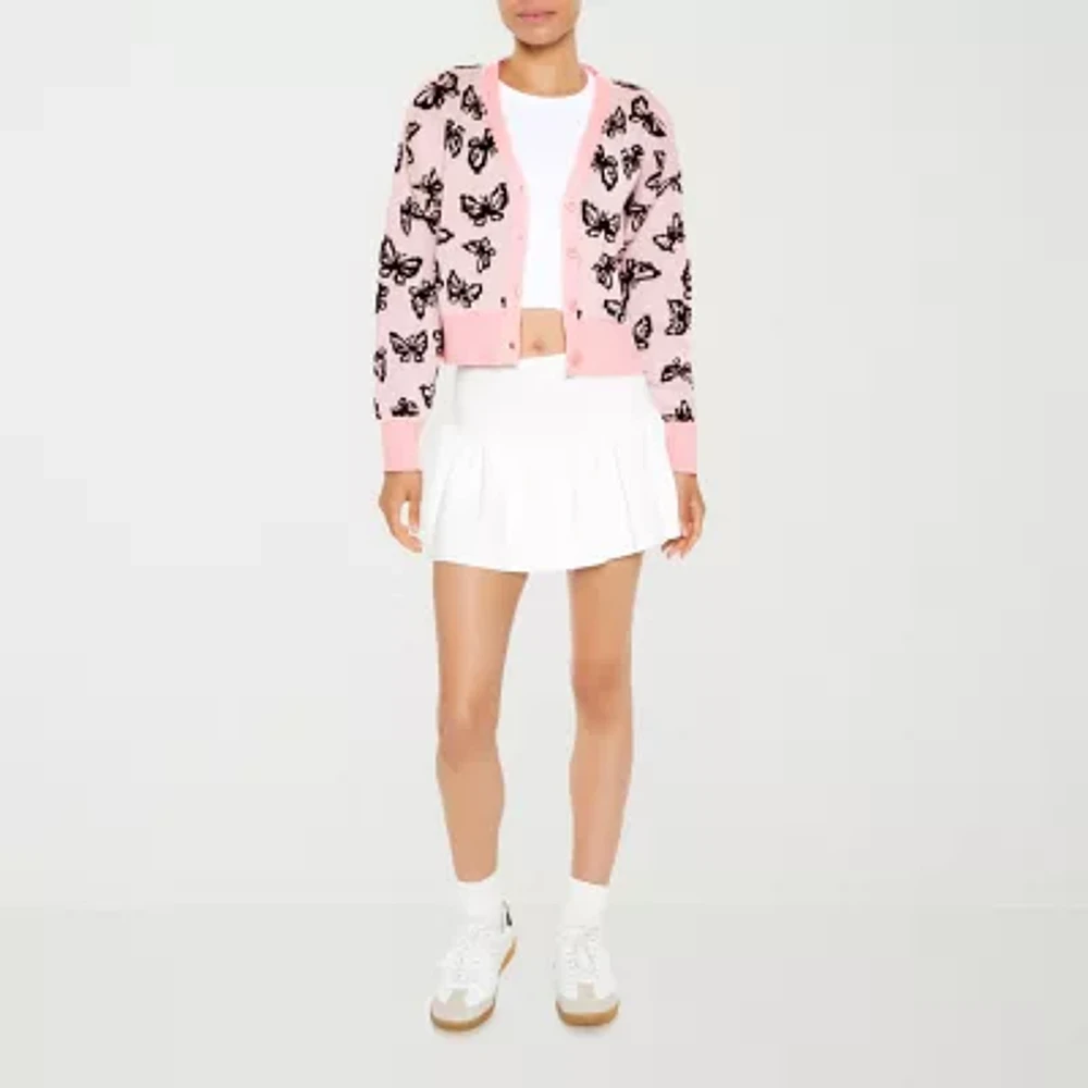 Forever 21 Butterfly Womens Long Sleeve Button Cardigan Juniors