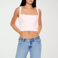 Forever 21 Womens Square Neck Sleeveless Crop Top Juniors