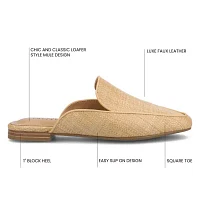 Journee Collection Womens Akza Square Toe Mules