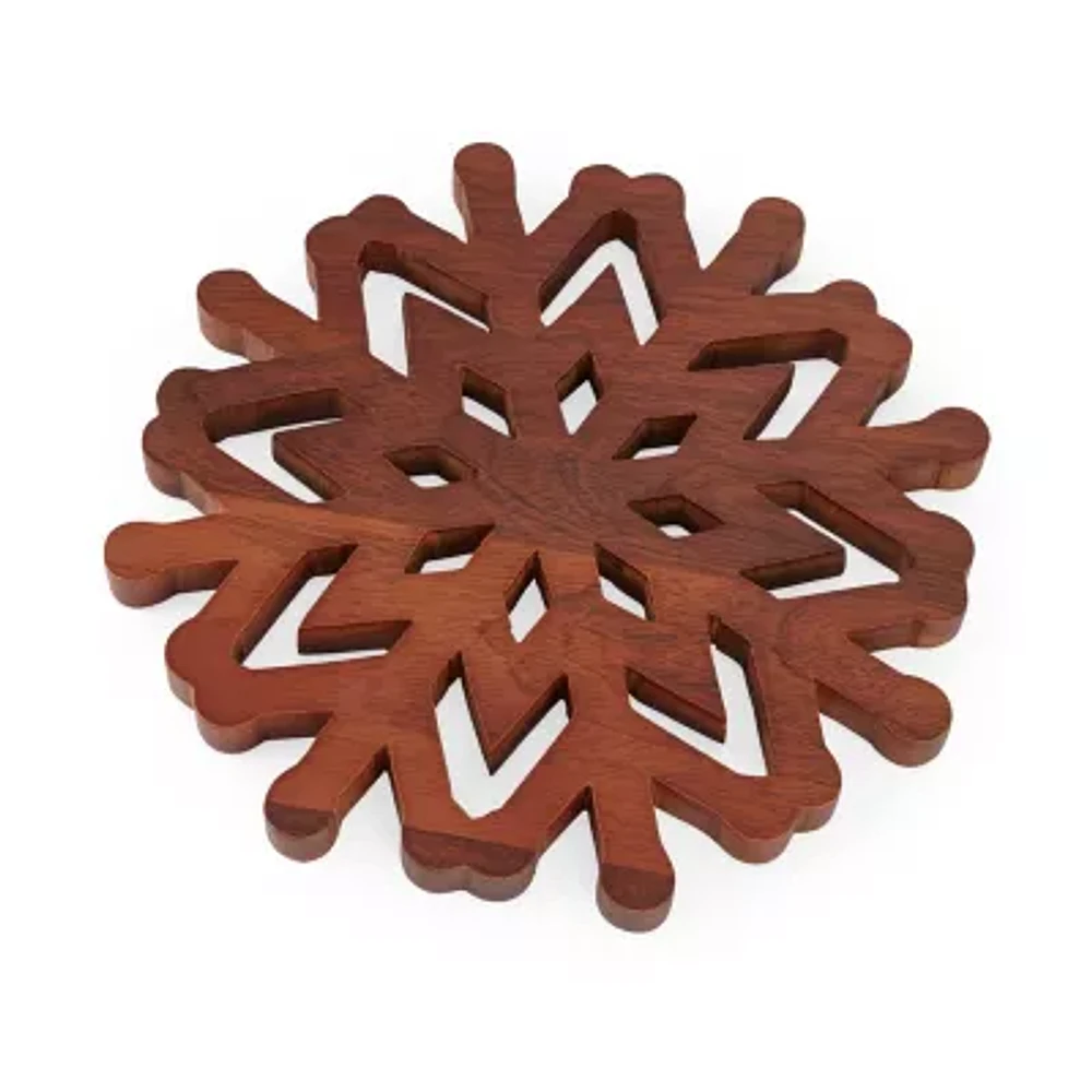 North Pole Trading Co. Snowflake Wood Trivets