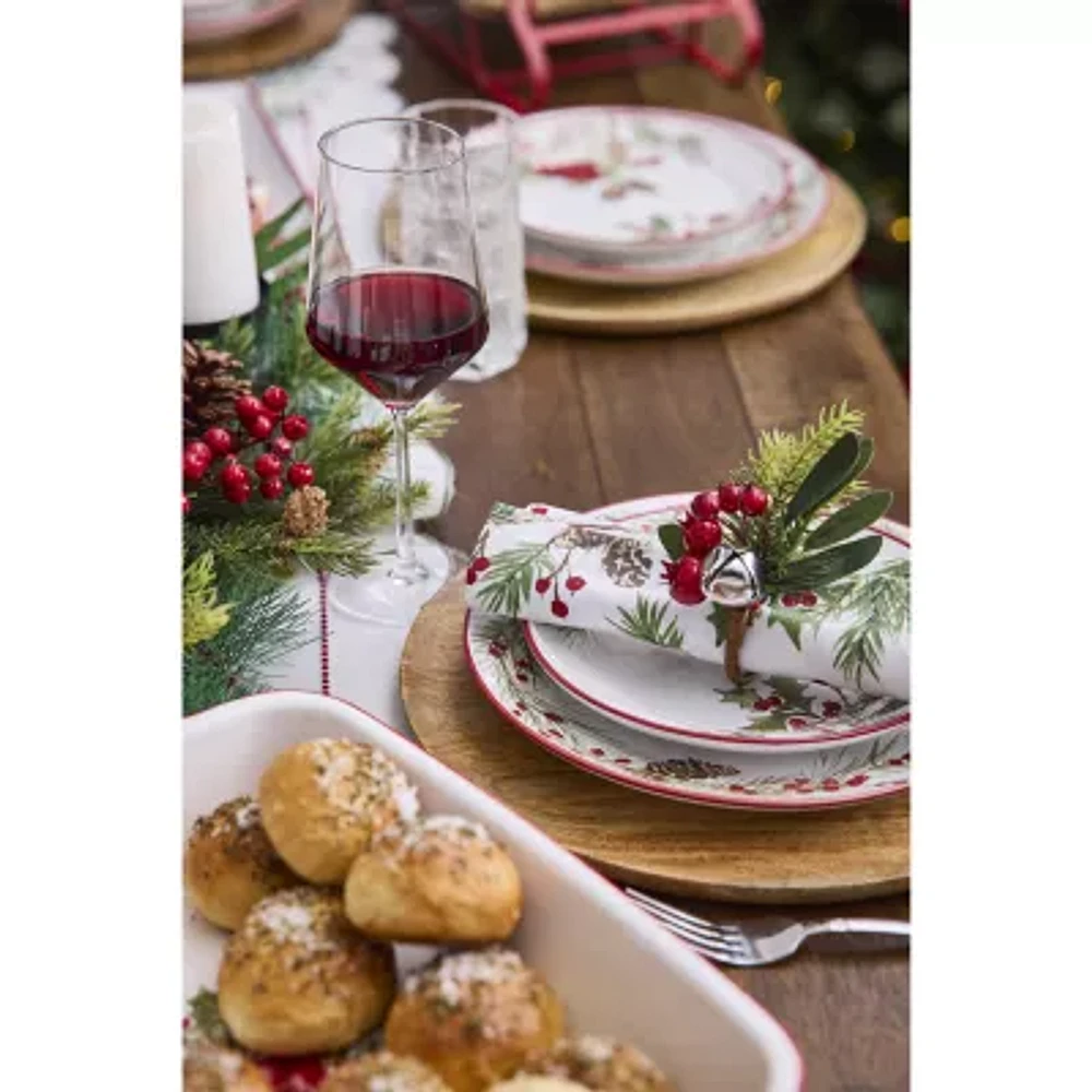 North Pole Trading Co. Holly Berry 4-pc. Stoneware Salad Plate