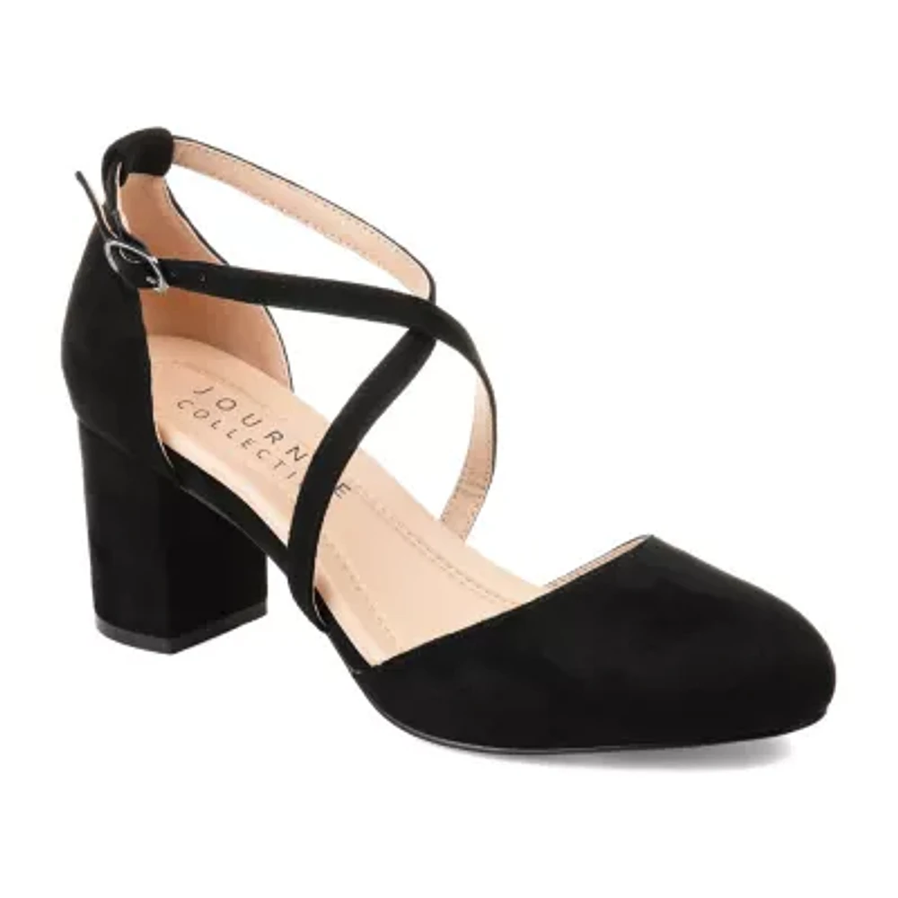 Journee Collection Womens Foster Pointed Closed Toe Block Heel Pumps