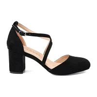 Journee Collection Womens Foster Pointed Closed Toe Block Heel Pumps