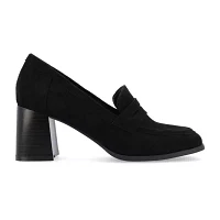 Journee Collection Womens Malleah Stacked Heel Pumps