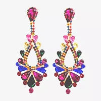 Bijoux Bar Gold Tone Multi Crystal Chandelier Earrings