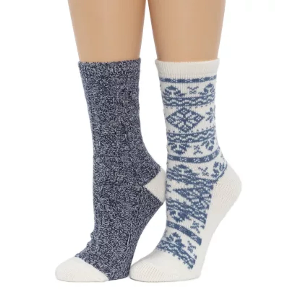 Cuddl Duds 2 Pair Crew Socks Womens