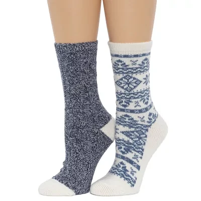 Cuddl Duds 2 Pair Crew Socks Womens