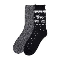 Cuddl Duds 2 Pair Crew Socks Womens