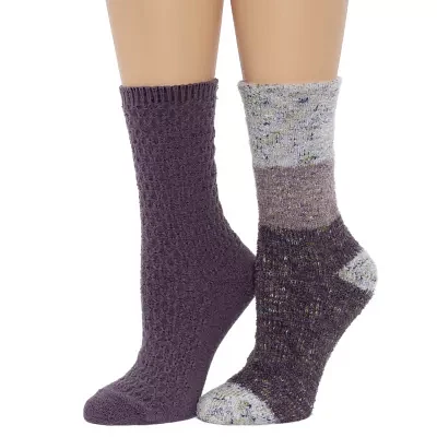 Cuddl Duds On The Go 2 Pair Crew Socks Womens