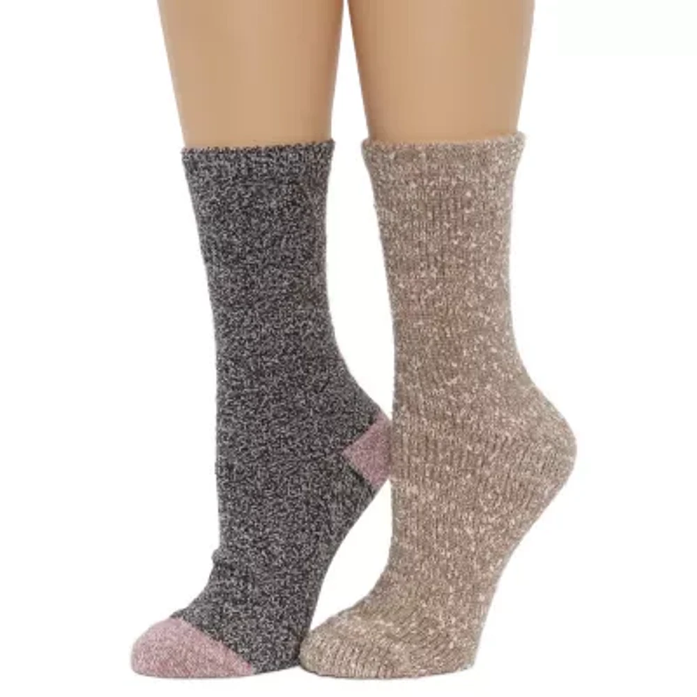 Cuddl Duds On The Go 2 Pair Crew Socks Womens