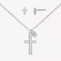 Mixit Hypoallergenic Silver Tone 2-pc. Cross Jewelry Set