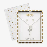 Mixit Hypoallergenic Silver Tone 2-pc. Cross Jewelry Set