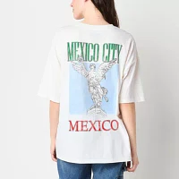 Ripple Junction Juniors Mexico City Oversized Tee Womens Crew Neck Short Sleeve Graphic T-Shirt