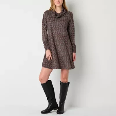 R & K Originals Womens Long Sleeve Shift Dress