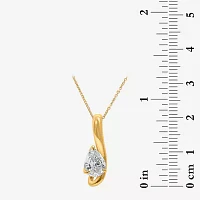 (I / I1) Womens 1 CT. T.W. Lab Grown White Diamond 10K Gold Pear Pendant Necklace