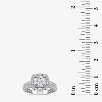 (I / I1) Womens 2 CT. T.W. Lab Grown White Diamond 10K Gold Round Side Stone Engagement Ring