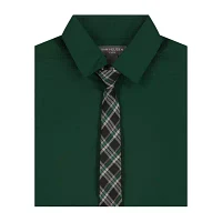 Van Heusen Little & Big Boys Stretch Fabric Point Collar Long Sleeve Shirt + Tie Set