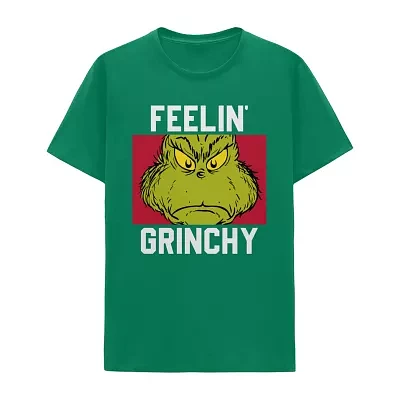 Mens Short Sleeve Grinch Graphic T-Shirt