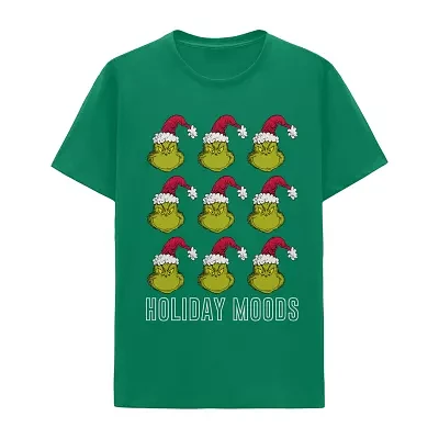 Mens Short Sleeve Grinch Graphic T-Shirt