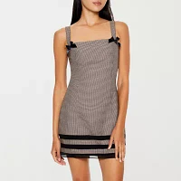 Forever 21 Bow Detail Mini Womens Sleeveless Checked A-Line Dress Juniors