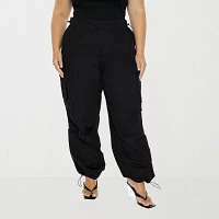 Forever 21 Twill Cargo Womens High Rise Jogger Pant Juniors Plus