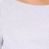 Forever 21 Drop Shoulder Waffle Womens Crew Neck Long Sleeve Crop Top Juniors Plus