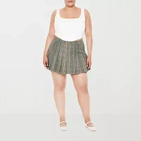 Forever 21 Plaid Skort Womens High Rise Pleated Skirt Juniors Plus