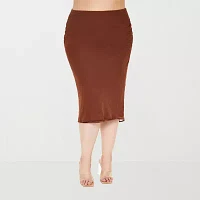 Forever 21 Chiffon Womens High Rise Long Pencil Skirt-Juniors Plus