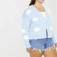 Forever 21 Cloud Womens V Neck Long Sleeve Button Cardigan Juniors Plus