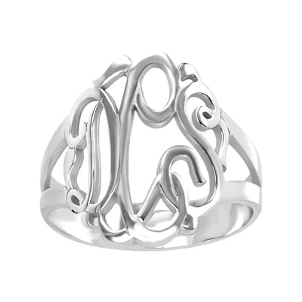 Personalized 14K Gold Over Sterling Silver Monogram Ring