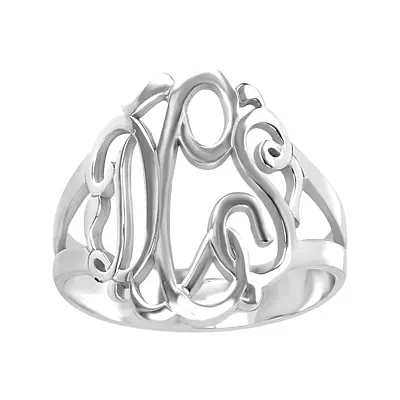 Personalized 14K Gold Over Sterling Silver Monogram Ring