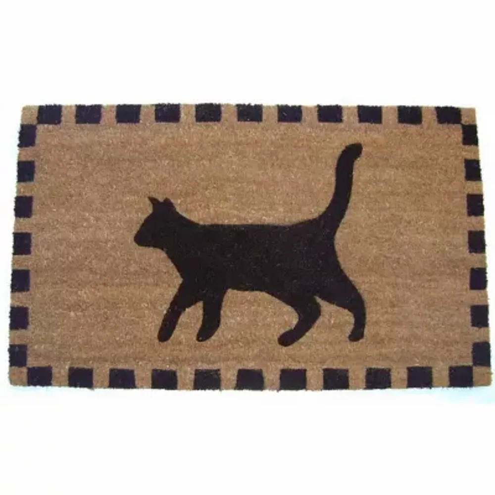 Black Cat Rectangular Doormat - 18"X30"