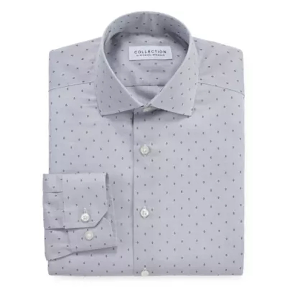 Collection by Michael Strahan Mens Spread Collar Long Sleeve Wrinkle Free Stretch Dress Shirt - Big and Tall