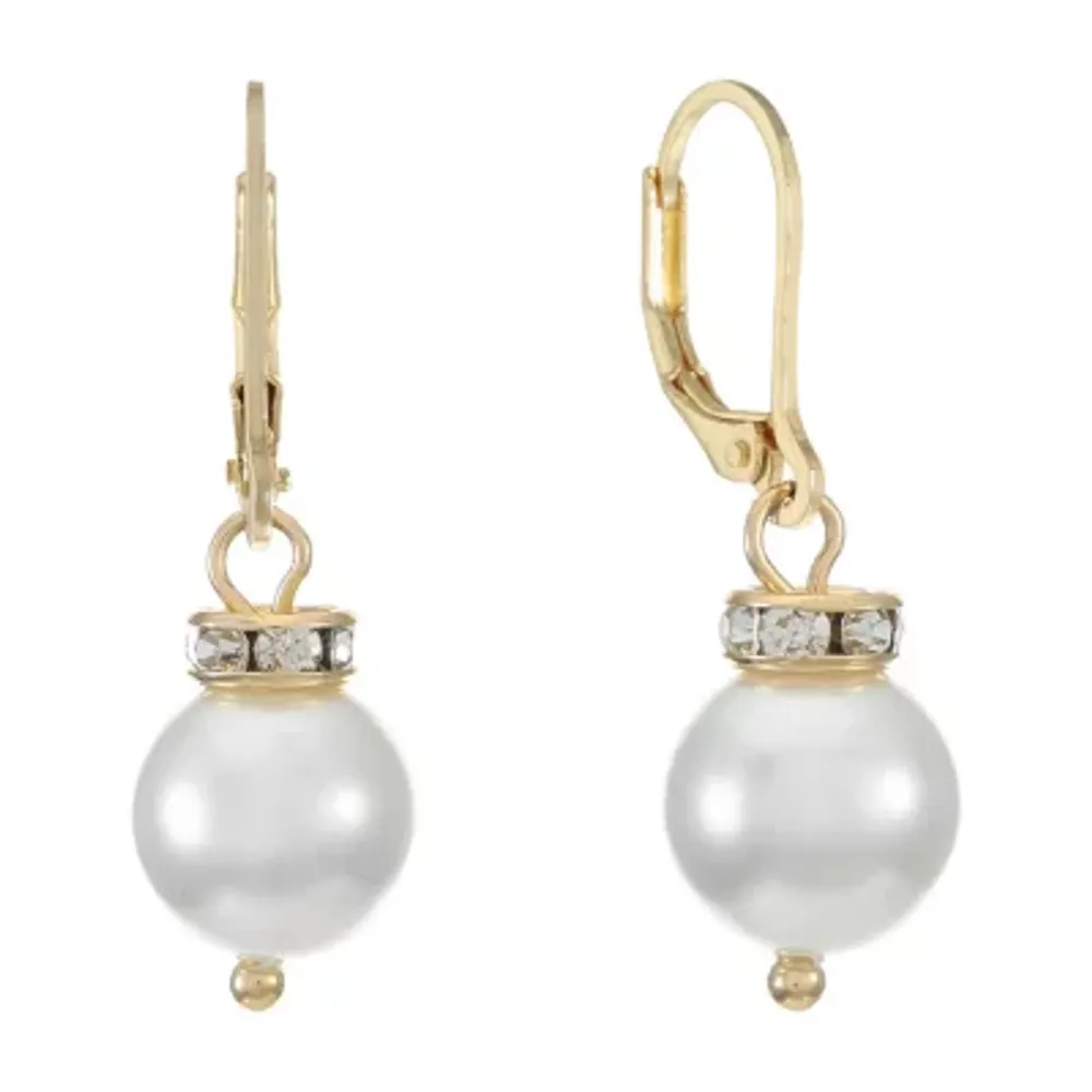 Monet Jewelry Simulated Pearl Ball Drop Earrings