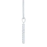 (G-H / Si1-Si2) Womens 1/4 CT. T.W. Lab Grown White Diamond Sterling Silver Cross Pendant Necklace