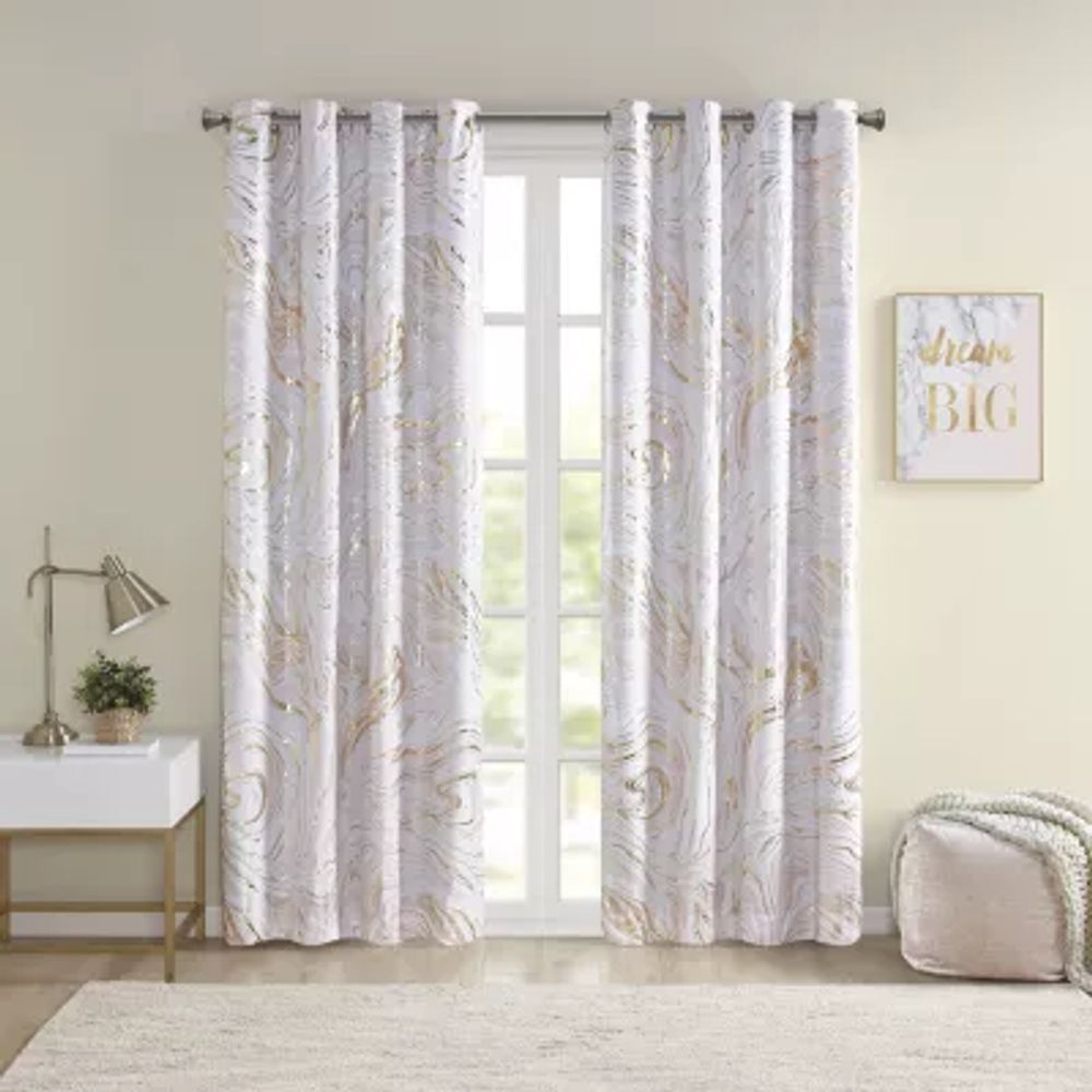 Intelligent Design Natalia Energy Saving 100% Blackout Grommet Top Single Curtain Panel