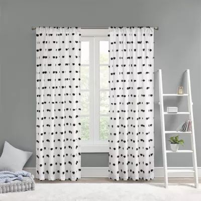 Intelligent Design Lauren Rod Pocket Embellished Sheer Single Curtain Panels