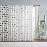 Intelligent Design Lauren Embellished Sheer Rod Pocket Single Curtain Panel