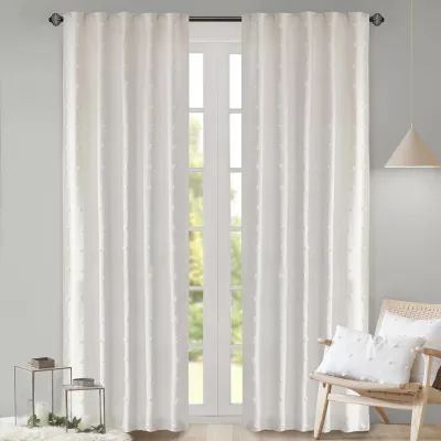 Urban Habitat Maize Embellished Light-Filtering Rod Pocket Single Curtain Panel