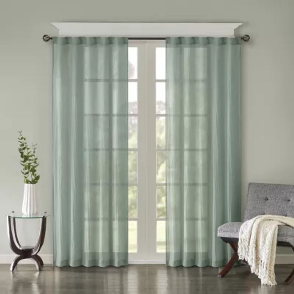 Madison Park Kaylee Sheer Rod Pocket Set of 2 Curtain Panel