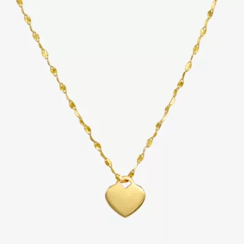 Womens 14K Gold Heart Pendant Necklace