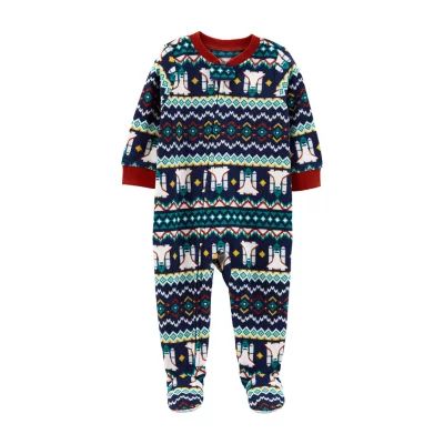 Carter's Toddler Boys Crew Neck Long Sleeve Footed Pajamas