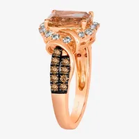 Le Vian® Ring featuring 1  1/2 CT. T.W. Peach Morganite™ 1/3 Nude Diamonds™ Chocolate Diamonds® set 14K Strawberry Gold®