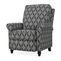 ProLounger Sheahan Transitional Roll-Arm Push Back Recliner Diamond Medallion Print