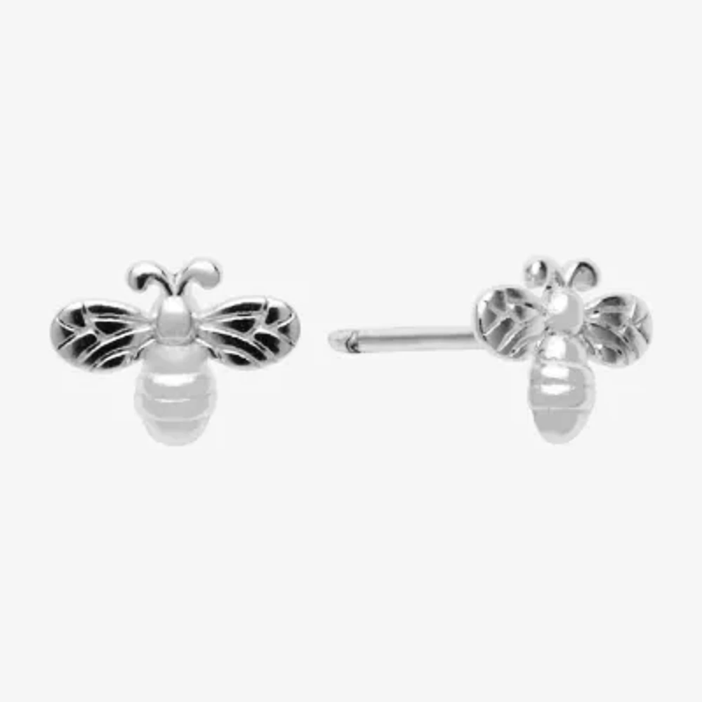 Itsy Bitsy Bee Sterling Silver 6mm Stud Earrings