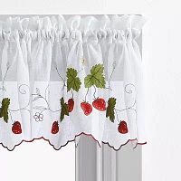 CHF Strawberry Garden Rod Pocket Tailored Valance