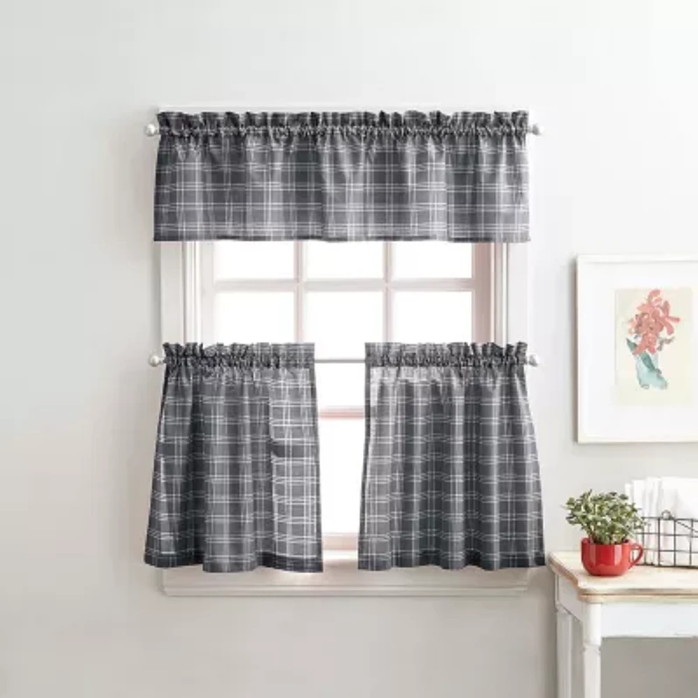 CHF Lodge Plaid 2-pc. Rod Pocket Window Tier