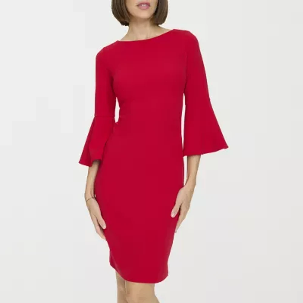 Marc New York Womens 3/4 Sleeve Sheath Dress