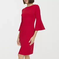 Marc New York Womens 3/4 Sleeve Sheath Dress